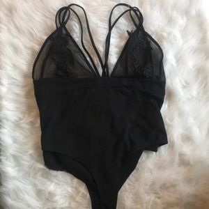 Black Peekaboo Bodysuit Plus Size